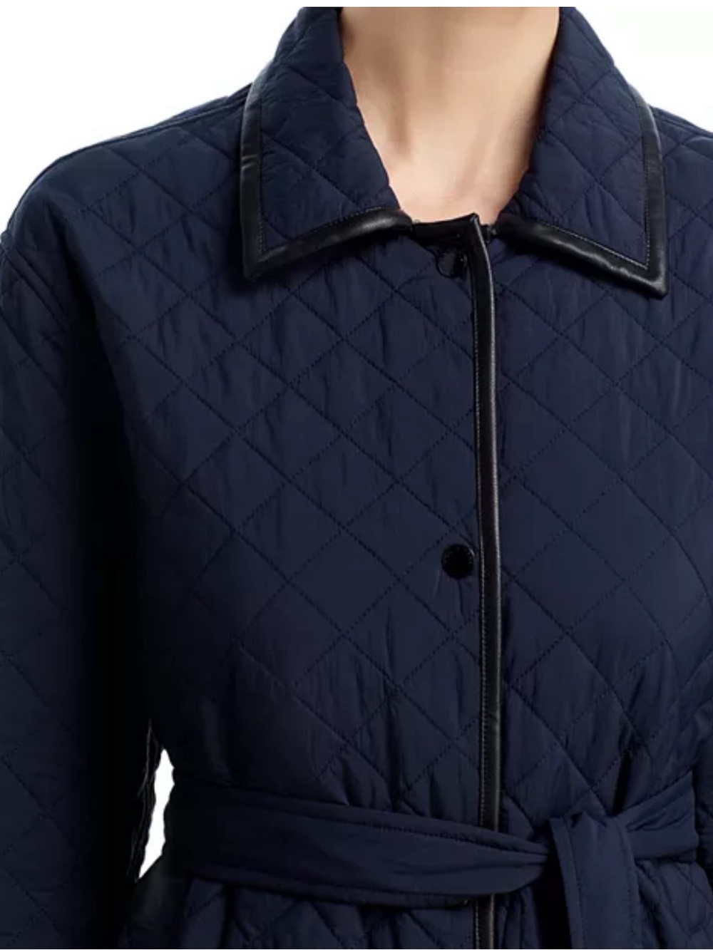 rag & bone Navy Quilted Belted Puffer Jacket - Picture 5 of 6